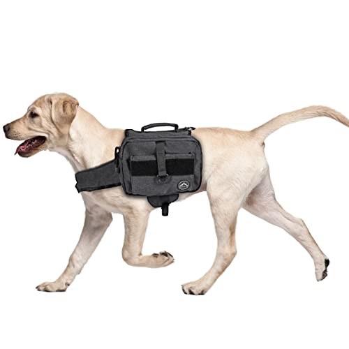 Himal Outdoors Dog Backpack for Large Dog, Dog Pack Hound Travel Camping Hiking Bag, Saddle Bag Rucksack with Side Pockets & Adjustable Strap