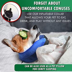 Soft Dog Cone Collar for Large Dogs for After Surgery - Inflatable Dog Neck Donut Collar - Elizabethan Collar for Dogs Recovery - Dog Cones Alternative - Protective Pet Cones for Dogs