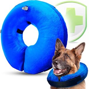 soft dog cone collar for large dogs for after surgery - inflatable dog neck donut collar - elizabethan collar for dogs recovery - dog cones alternative - protective pet cones for dogs