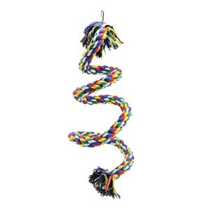 wishlotus bird perches, parrot colorful climbing rope swing toys parrot stand with bell and hanging clip for parrots, budgies, macaws, parakeets, and other small birds. (100cm)