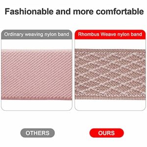 Swhatty Stretchy Nylon Solo Loop Bands Compatible with Apple Watch 41mm 40mm 38mm, Adjustable Braided Sport Elastics Women Men Strap for iWatch Series 8 7 6 5 4 3 2 1 SE (Black, Rose pink, Cream)