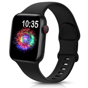 treasuremax sport band compatible with apple watch bands 38mm 40mm 41mm 42mm 44mm 45mm 49mm,soft silicone strap compatible for apple watch series ultra 8 7 6 5 4 3 2 1 se men women black 38/40/41mm