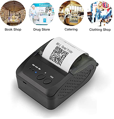 Bluetooth Receipt Printer, 58mm Mini Portable Personal Bill Printer Wireless,Mobile Thermal POS Printer for Small Business, Supports Android/Windows, Not for Square iOS Tablets