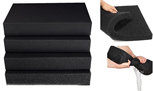 SHUNTING Filter Foam Sponges,Filter Media Pad,Filter Sponge, Cut-to-Size Foam for Aquarium Fish Tank 19.6"x19.6"x1.57"(25PPI)