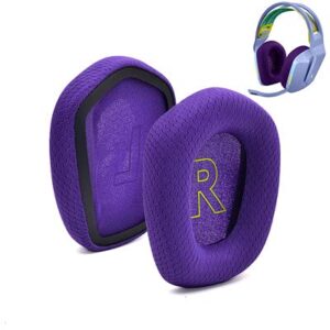 replacement ear pads ear cushion earpads for logitech g733 g 733 lightspeed wireless gaming headset, headphones earpads with memory foam purple