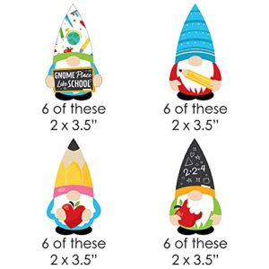 Big Dot of Happiness School Gnomes - DIY Shaped Teacher and Classroom Decorations Cut-Outs - 24 Count