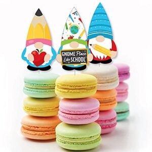 Big Dot of Happiness School Gnomes - DIY Shaped Teacher and Classroom Decorations Cut-Outs - 24 Count