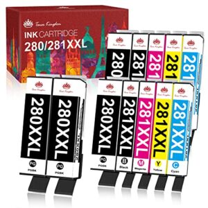 pgi-280xxl/cli-281xxl compatible ink cartridges for canon ink 280 and 281 cartridge for canon pixma tr8620 tr7520 tr8520 ts6120 ts6220 ts6320 ts8120 ts9120 (12 pack)