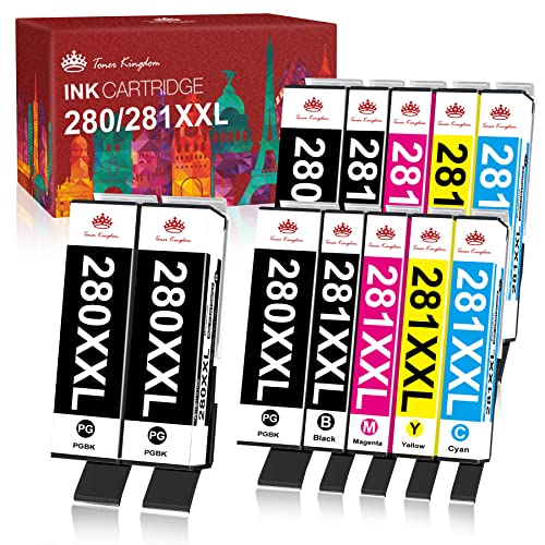 PGI-280XXL/CLI-281XXL Compatible Ink Cartridges for Canon Ink 280 and 281 Cartridge for Canon Pixma TR8620 TR7520 TR8520 TS6120 TS6220 TS6320 TS8120 TS9120 (12 Pack)