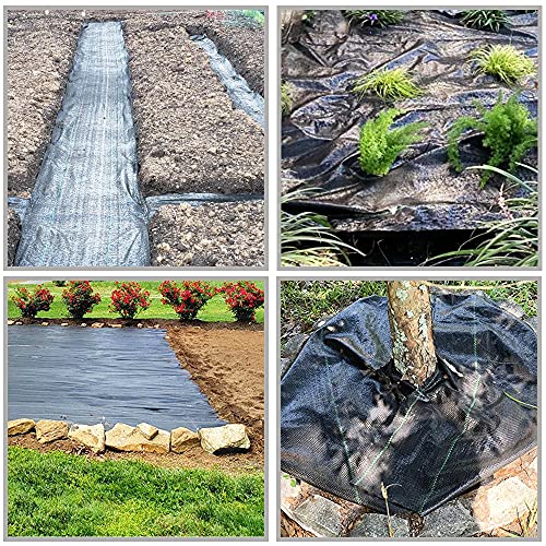 Inslat 5oz Weed Barrier Landscape Fabric Heavy Duty, 1.4 X 100 Ft Pro Ground Cover Garden Lawn Fabric Weed Cloth Control Block Mat for Flower Bed Vegetable Black