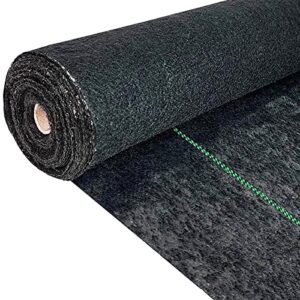 inslat 5oz weed barrier landscape fabric heavy duty, 1.4 x 100 ft pro ground cover garden lawn fabric weed cloth control block mat for flower bed vegetable black