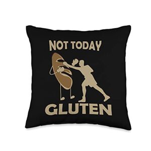gluten intolerance gifts free funny not today gluten throw pillow, 16x16, multicolor