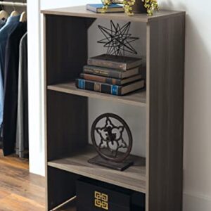 ClosetMaid SuiteSymphony Wood Shelf Unit, 2 Shelves, Adjustable, for Storage, Closet, Clothes, Shoes, Décor, TV, Books, Graphite Grey