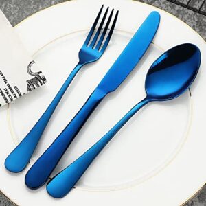 Blue Silverware Set Flatware Cutlery - Levanma 20 Pieces Stainless Steel Tableware Set Service for 4,Include Fork Knife Spoon,Mirror Polished,Dishwasher Safe