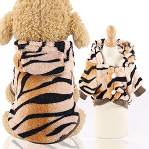 xiaoyu pet clothes puppy dog cat hoodie warm sweater costume halloween cosplay party apparel, tiger, s