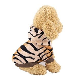 XIAOYU Pet Clothes Puppy Dog Cat Hoodie Warm Sweater Costume Halloween Cosplay Party Apparel, Tiger, S