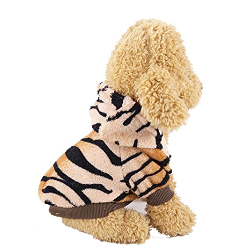 XIAOYU Pet Clothes Puppy Dog Cat Hoodie Warm Sweater Costume Halloween Cosplay Party Apparel, Tiger, S