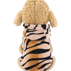 XIAOYU Pet Clothes Puppy Dog Cat Hoodie Warm Sweater Costume Halloween Cosplay Party Apparel, Tiger, S