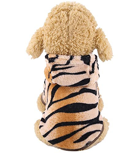 XIAOYU Pet Clothes Puppy Dog Cat Hoodie Warm Sweater Costume Halloween Cosplay Party Apparel, Tiger, S