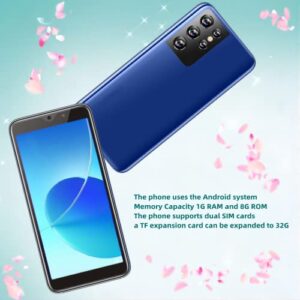 aderroo Unlocked Cell Phone, N25，Android Smartphone，Dual SIM Card，5.75-inch IPS Full-Screen，1GB RAM，8GB ROM，Front and Rear Cameras，Supports The SIM Card 3GWCDMA：850/2100MHZ(Blue)