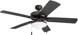 honeywell ceiling fans belmar 52 inch indoor outdoor led light, damp rated, five blade, bronze, 50512-01