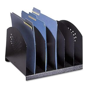 safco products 3155bl steel desk organizer rack with 6 vertical sections, black