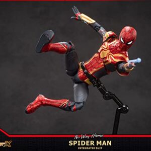 LonullyMege No Way Home Spiderman Action Figures-2022 New Released Legends Movie Hero Series-All Joints Movable 7 Inch Exquisite Collection Iron Spiderman Toy (Gold & Red)