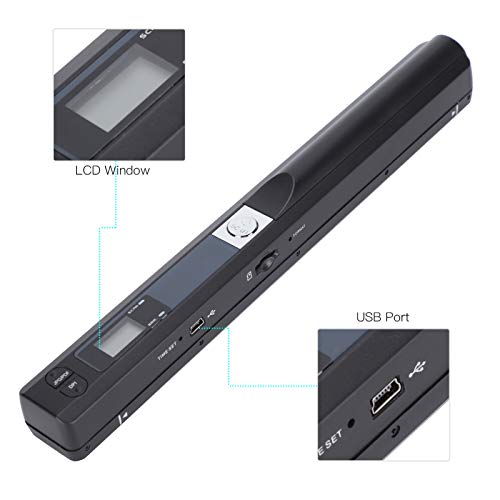 Portable Document Scanner, Document Wand Scanner Portable Handheld Scanner Hand Scanner for Business Photo Picture Receipts Books