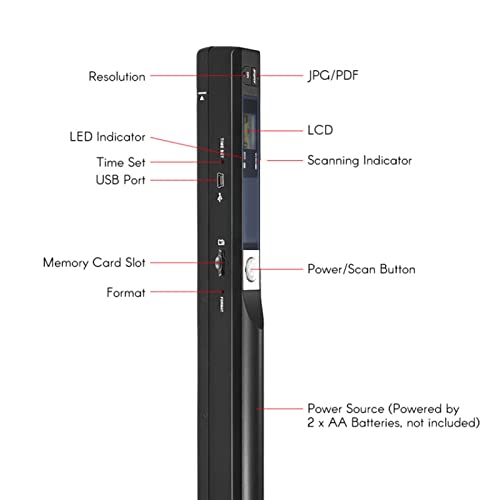 Portable Document Scanner, Document Wand Scanner Portable Handheld Scanner Hand Scanner for Business Photo Picture Receipts Books