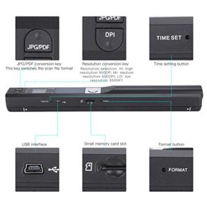 Portable Document Scanner, Document Wand Scanner Portable Handheld Scanner Hand Scanner for Business Photo Picture Receipts Books