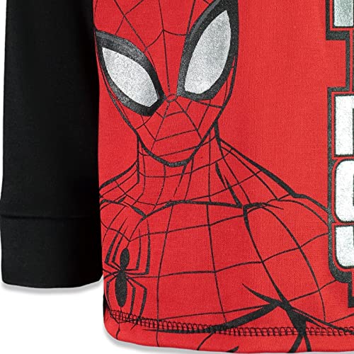 Marvel Spider-Man Big Boys Fleece Half Zip Hoodie Red/Black 10