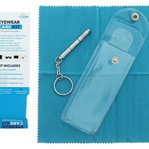 Eyeglass Cleaning & Repair Kit; 1oz Bottle Cleaning Spray, Microfiber Cleaning Cloth, Keychain Screwdriver, Pink