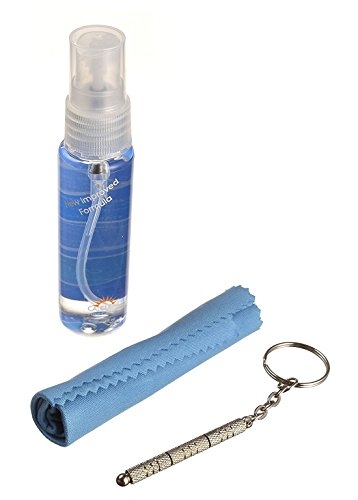 Eyeglass Cleaning & Repair Kit; 1oz Bottle Cleaning Spray, Microfiber Cleaning Cloth, Keychain Screwdriver, Pink