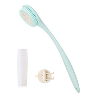bedelite back bath brush long handle for shower - soft shower brush for men & women,back brush scrubber(16.4" long), skin exfoliator for bath scrubber body brush(blue)