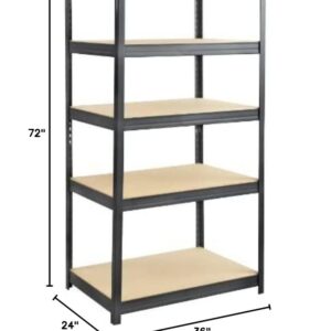 Safco 6247BL Shelving Unit, 36 x 24, Black