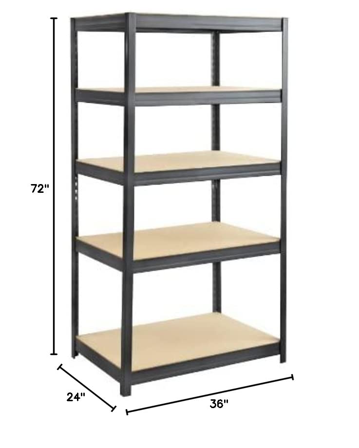 Safco 6247BL Shelving Unit, 36 x 24, Black