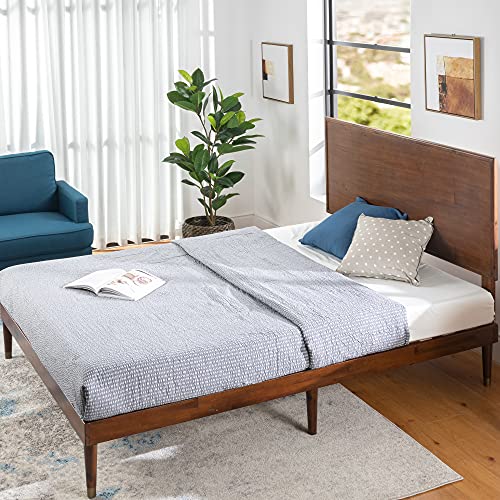 ZINUS Raymond Wood Platform Bed Frame with Adjustable Wood Headboard / Solid Wood Foundation / Wood Slat Support / No Box Spring Needed / Easy Assembly, Queen