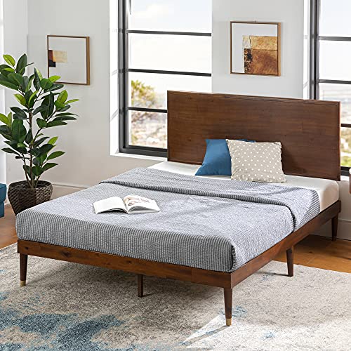 ZINUS Raymond Wood Platform Bed Frame with Adjustable Wood Headboard / Solid Wood Foundation / Wood Slat Support / No Box Spring Needed / Easy Assembly, Queen