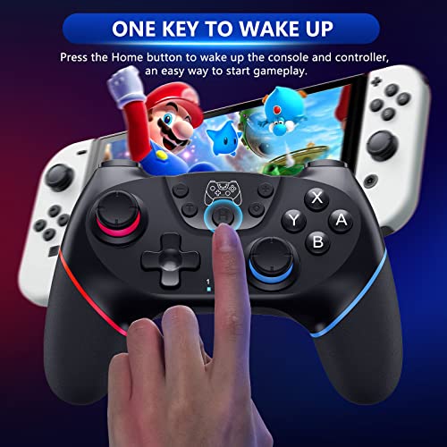 CuleedTec Wireless Switch Controller, Switch Pro Controller Compatible with Nintendo Switch/Lite/OLED, Switch Remote Gamepad with 6-Axis Gyro, Dual Motors, Wake-up and Turbo Function - 2023 New Version