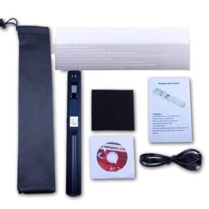 Portable Scanner, Handheld Photo Scanner, A4 Document Scanner for Picture Text Receipt Page in 300/600/900Dpi JPG PDF Format Hand Scanner Support USB Transfer Micro SD Card, No Driver