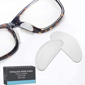 eyeglass nose pads, adhesive anti-slip nose pads, soft silicone nose pad cushion for glasses, eyeglasses, sunglasses, 12 pairs(clear)