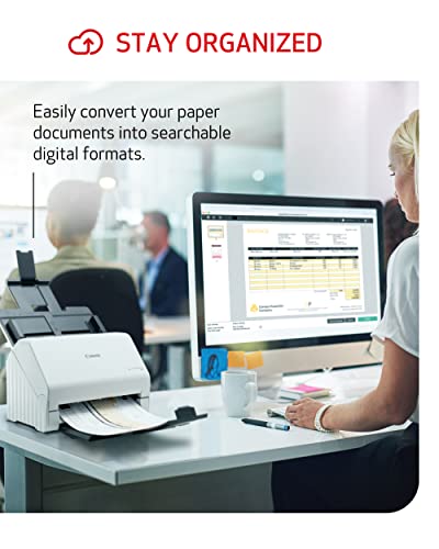 Canon imageFORMULA R30 Office Document Scanner, Auto Document Feeder and Duplex Scanning, Plug-and-Scan Capability, No Software Installation Required