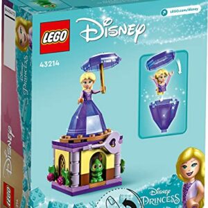 LEGO Disney Princess Twirling Rapunzel 43214, Buildable Toy with Diamond Dress Mini-Doll and Pascal The Chameleon Figure, Collectible Toys for Girls & Boys