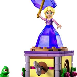 LEGO Disney Princess Twirling Rapunzel 43214, Buildable Toy with Diamond Dress Mini-Doll and Pascal The Chameleon Figure, Collectible Toys for Girls & Boys