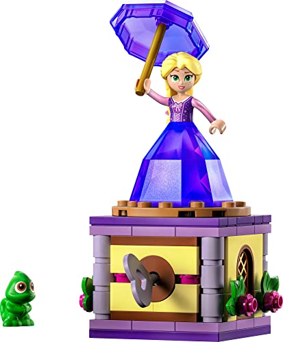 LEGO Disney Princess Twirling Rapunzel 43214, Buildable Toy with Diamond Dress Mini-Doll and Pascal The Chameleon Figure, Collectible Toys for Girls & Boys