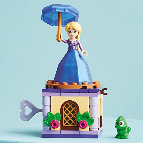 LEGO Disney Princess Twirling Rapunzel 43214, Buildable Toy with Diamond Dress Mini-Doll and Pascal The Chameleon Figure, Collectible Toys for Girls & Boys