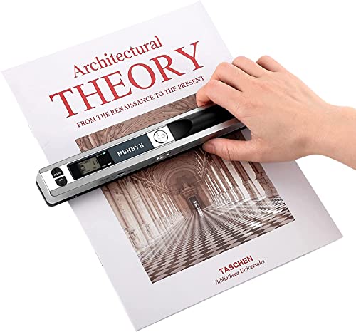 MUNBYN Portable Scanner, Photo Scanner for A4 Documents Pictures Pages Texts in 900 Dpi, Flat Scanning, Include 16G SD Card, No Driver