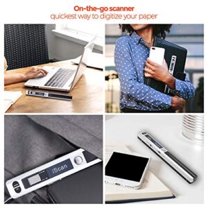 MUNBYN Portable Scanner, Photo Scanner for A4 Documents Pictures Pages Texts in 900 Dpi, Flat Scanning, Include 16G SD Card, No Driver