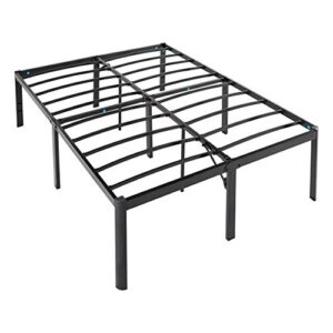 amazon basics heavy duty non-slip bed frame with steel slats, easy assembly - 18 inches, full