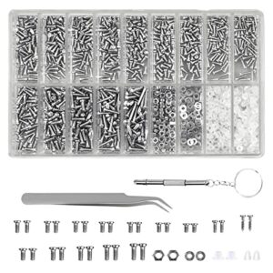 1000 Pieces Eyeglasses Repair Kit Include Nose Pads Micro Screwdriver Screws Nut Washer Eye Glass Repairing Tool for Eyewear Spectacles